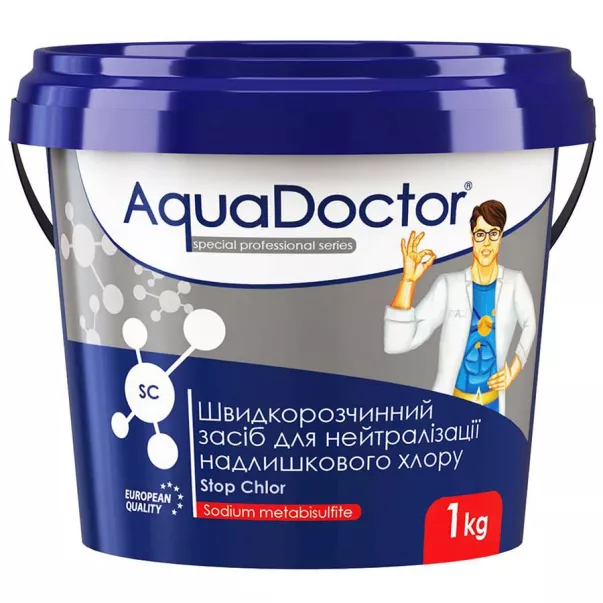 AquaDoctor SC Stop Chlor средство для нейтрализации избыточного хлора, 1 кг