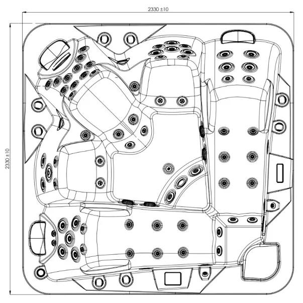 AQUAVIA Premium Line Velvet, корпус Aurora гидромассажная ванна 233 x 233 x 91 см, 5 мест - Фото №3