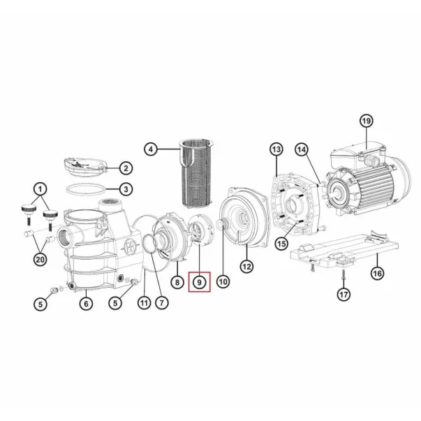 Крильчатка для насосов Hayward Max-Flo/PowerLine Plus 1,5 НР (SPX1616CEX) - Фото №2