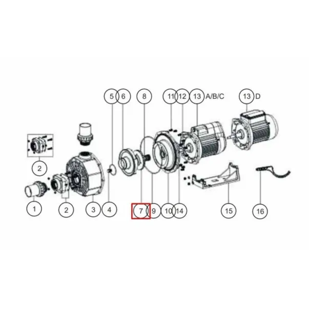 Крильчатка для насоса SB10/SR10 1311004 - Фото №2