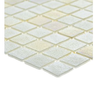 AquaMo Coral White PL стеклянная мозаика для бассейна, на сетке