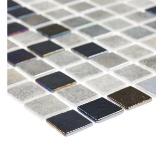 AquaMo Gray Matt Mix стеклянная мозаика для бассейна, на сетке