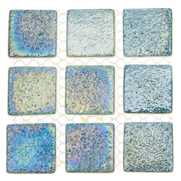 AquaMo Blue Worn скляна мозаїка для басейну на сітці - Фото №4