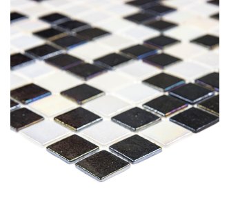 AquaMo White & Grey Mat скляна мозаїка для басейну на сітці