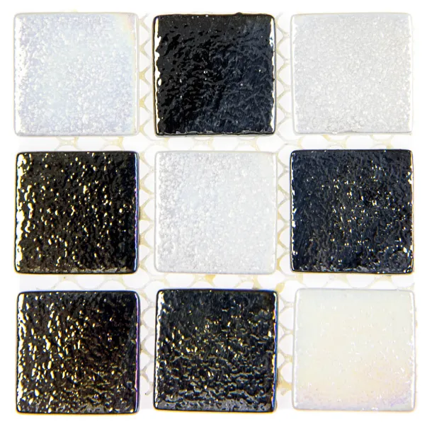 AquaMo White & Grey Mat скляна мозаїка для басейну на сітці - Фото №2