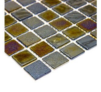 AquaMo Concrete Black PL стеклянная мозаика для бассейна, на сетке