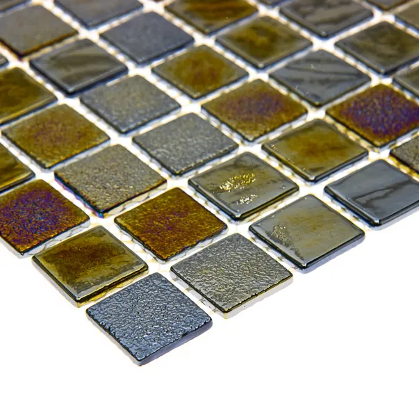 AquaMo Concrete Black PL скляна мозаїка для басейну на сітці