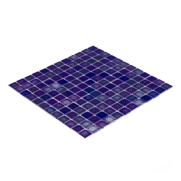 AquaMo Concrete Cobalt PL скляна мозаїка для басейну на сітці - Фото №3