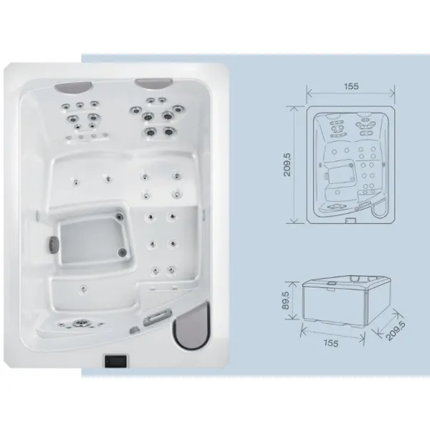 USSPA Vibes Lucky 209,5*155 см гідромасажна ванна - Фото №5