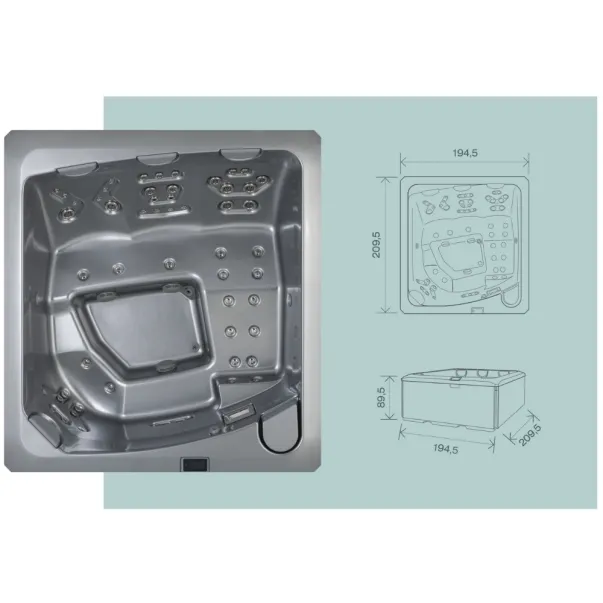 USSPA Vibes Soula 209,5*194,5 см гідромасажна ванна - Фото №10