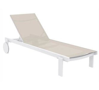 Aquajoy Casablanca шезлонг білий з сіро-коричневим