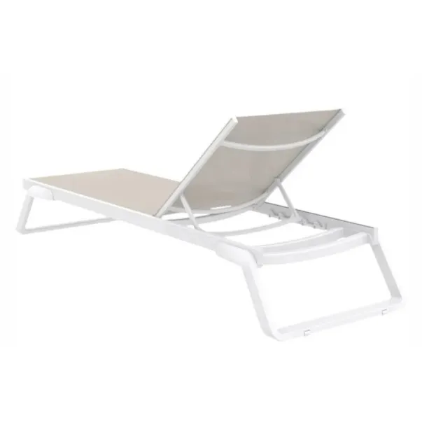 Aquajoy Tropic шезлонг білий із сіро-коричневим - Фото №4