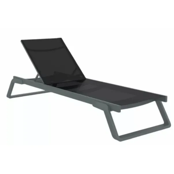 Aquajoy Tropic шезлонг темно сірий з чорним