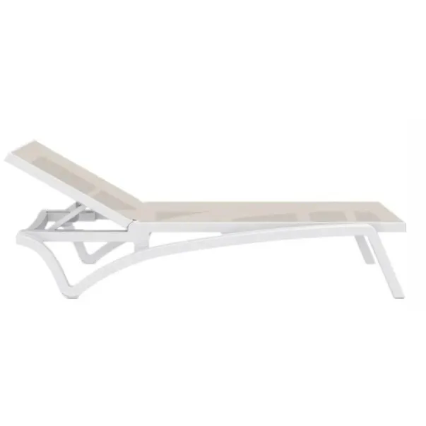 Aquajoy Pacific шезлонг белый с серо-коричневым - Фото №2