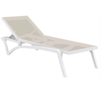 Aquajoy Pacific шезлонг белый с серо-коричневым