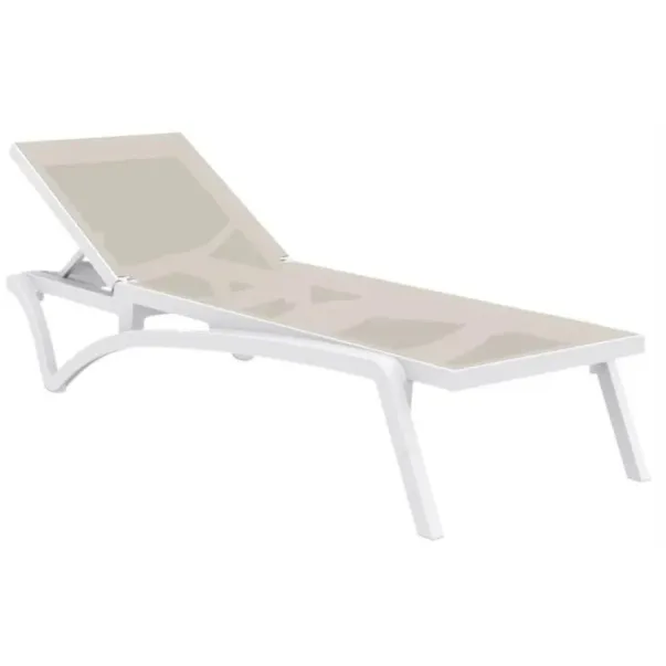 Aquajoy Pacific шезлонг белый с серо-коричневым