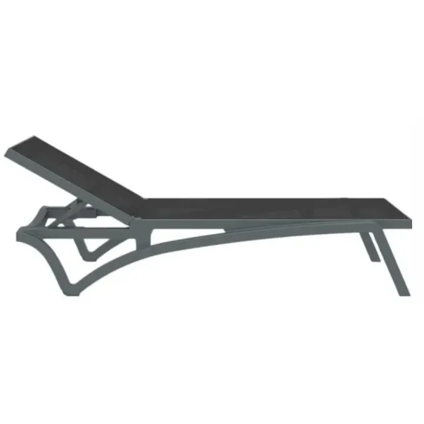 Aquajoy Pacific шезлонг темно-серый с черным - Фото №2