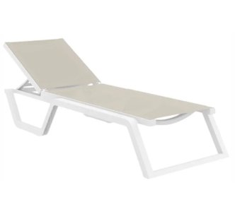 Aquajoy Rio PRO шезлонг білий з сіро-коричневим