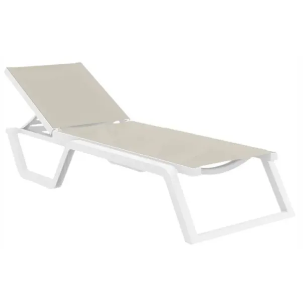 Aquajoy Rio PRO шезлонг белый с серо-коричневым