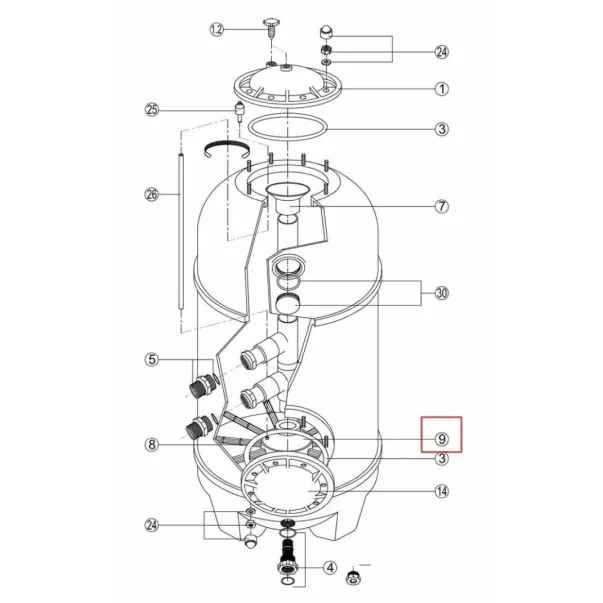 Коллектор фильтра Kripsol/Hayward SSB 640-900 - Фото №2