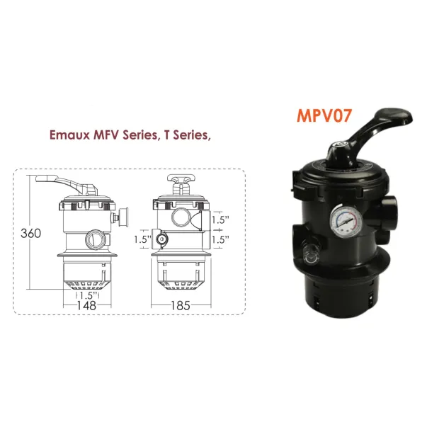 Emaux MPV07 шестипозиційний кран фільтрів Т й MFV - Фото №3