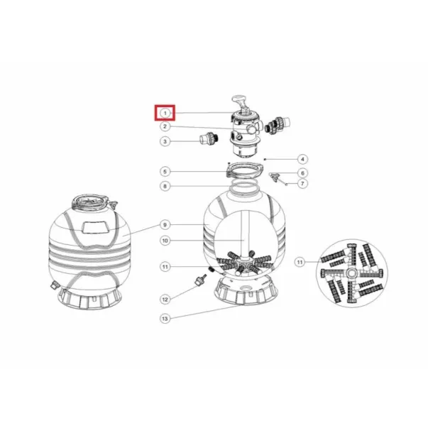 Emaux MPV07 шестипозиційний кран фільтрів Т й MFV - Фото №2