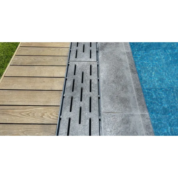Serapool Pool Garden Anthracite Monoblock керамогранитная переливная решетка для бассейна, 65 x 24.5 см - Фото №2