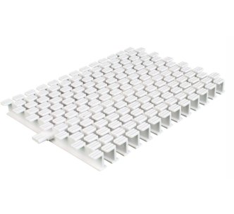 Aquaviva KP HKE11 Square переливная решетка с центральным соединением 195×25 мм (белая)