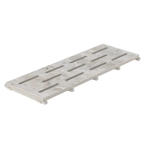 Serapool Silver Traverten Monoblock керамогранитная переливная решетка для бассейна, 65 x 24.5 см