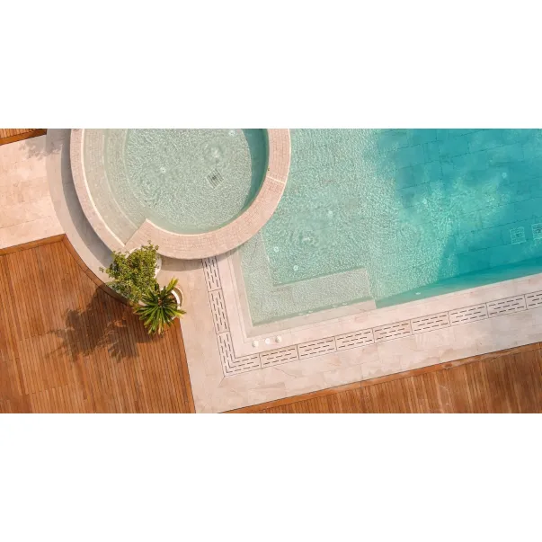 Serapool Beige Stone Monoblock керамогранитная переливная решетка для бассейна, 65 x 24.5 см - Фото №2