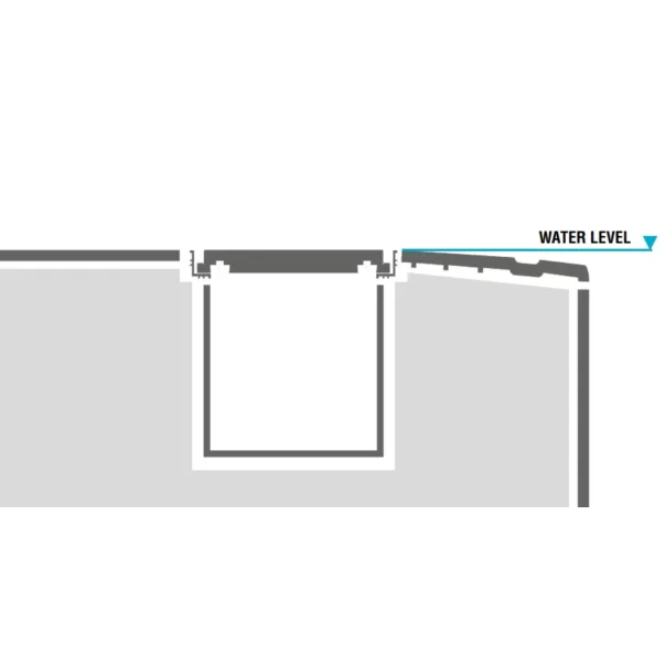 Serapool Pool Garden Anthracite Monoblock Hidden керамогранитная переливная решетка для бассейна, 65 x 24.5 см - Фото №2