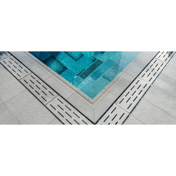 Serapool Cement Grey керамогранітний бортовий камінь для басейну, з рукохватом, 24.50 x 50 cm - Фото №3