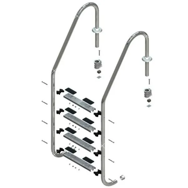 Gemas Overflow лестница для бассейна для широкого борта, 4 ступени, AISI-304 - Фото №3
