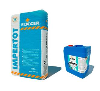 Fixcer Impertot Super-Flexible цементна двокомпонентна гідроізоляція для басейну, 32 кг