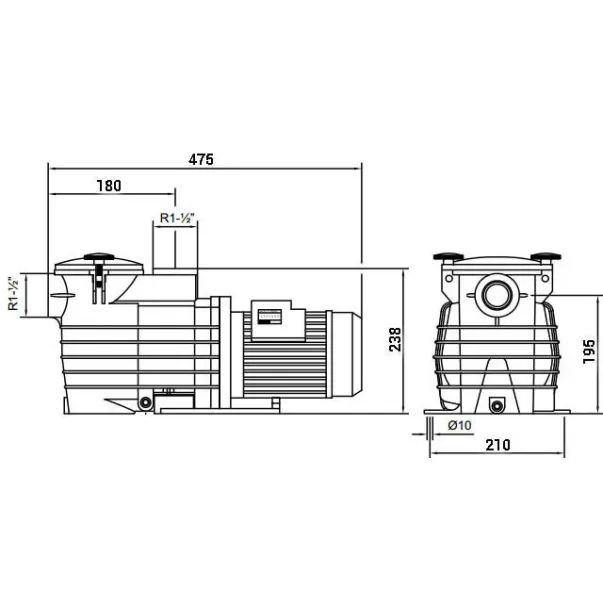 Kripsol OK 71 IE2 (0,75 кВт, 230 В) 11,9 м3/год насос для басейну - Фото №3