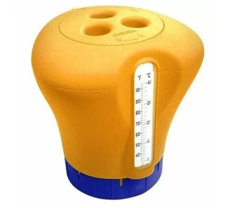 Kokido K619BU (табл. 75 мм) оранжевый плавающий термодозатор для хлора с термометром