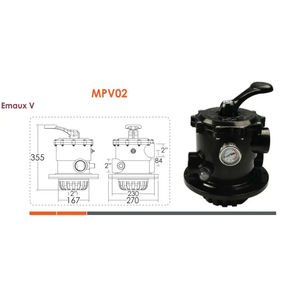 Emaux MPV02 шестипозиційний кран фільтрів серії V800-1200 - Фото №2