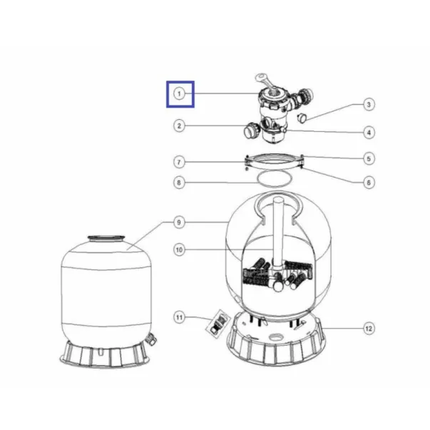 Emaux MPV02 шестипозиційний кран фільтрів серії V800-1200 - Фото №3