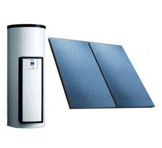 Vaillant auroSTEP plus 2.250 на 250 л гелиосистема для отопления дома с двумя вакуумными коллекторами и водонагревателем