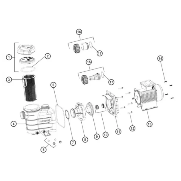 Hayward PL 81007, 17,2 м3/год, 1,11 кВт, 230 В насос для басейну - Фото №4