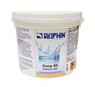 Delphin хлор 85 длительного действия в таблетках (200г), 5кг
