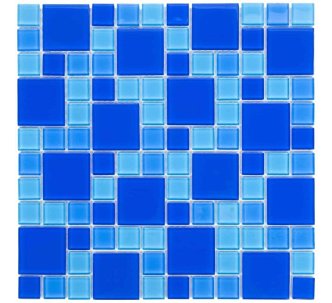 Aquaviva Cristall Dark Blue стеклянная мозаика для бассейна на сетке 23 - 48 мм