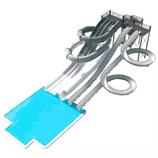 Комбінована аква-зона з водними гірками Multislide, Black Hole, Freefall, Body Slide