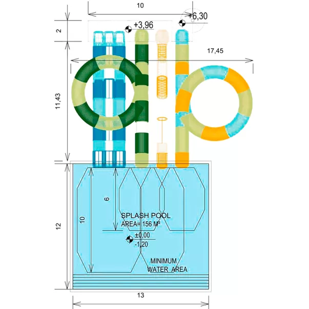 Комбінована аква-зона з водними гірками Multislide, дві Body Slide та Tunnel Freefall - Фото №2