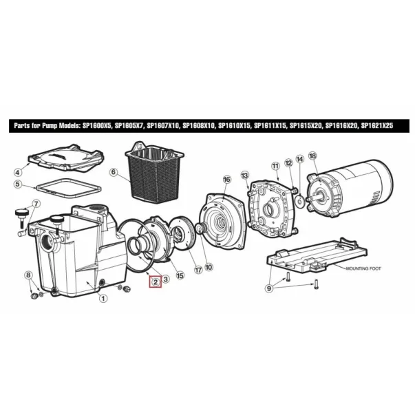 Ущільнююче кільце насоса Hayward (SPX1600T) - Фото №3