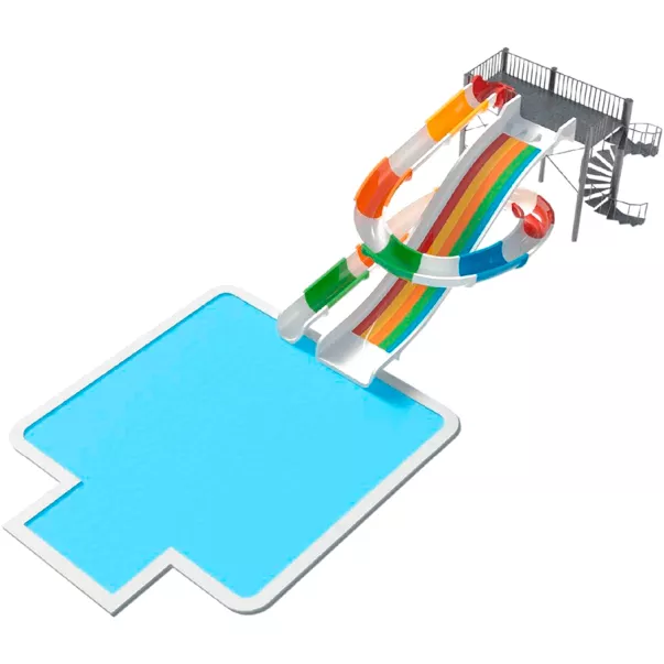 Комбинированная аква-зона с водными горками Wide Slide и Compact Slide тип 2