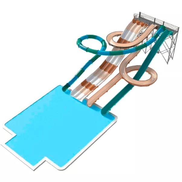 Комбинированная аква-зона с водными горками Aquatube, Multislide, Body Slide и Freefall 