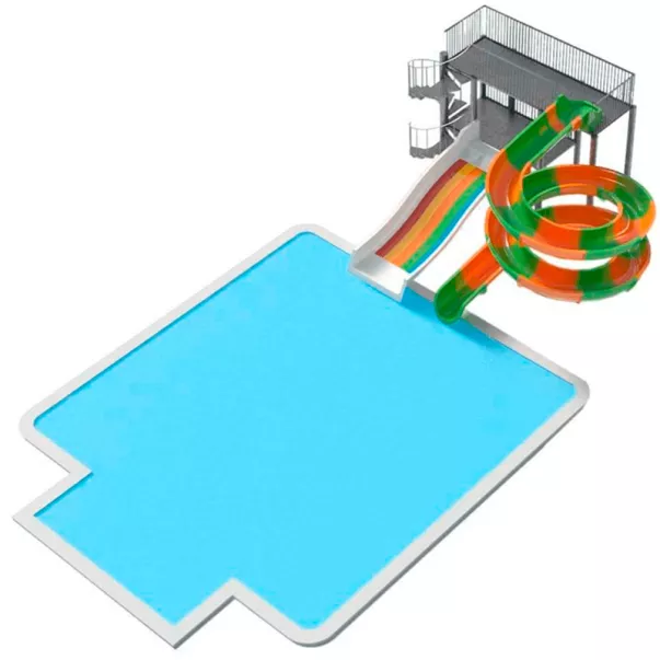 Комбинированная аква-зона с водными горками Wide Slide и Compact Slide