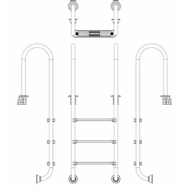 Emaux Muro NMU315-SR сходи для басейну 3 сходинки - Фото №3