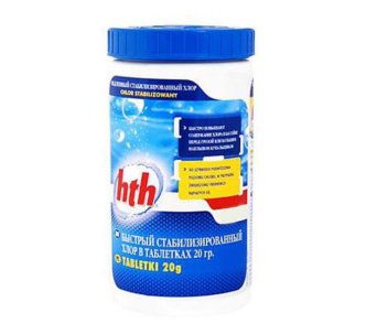hth стабилизированный шок хлор в таблетках длительного действия (20 гр) 1 кг